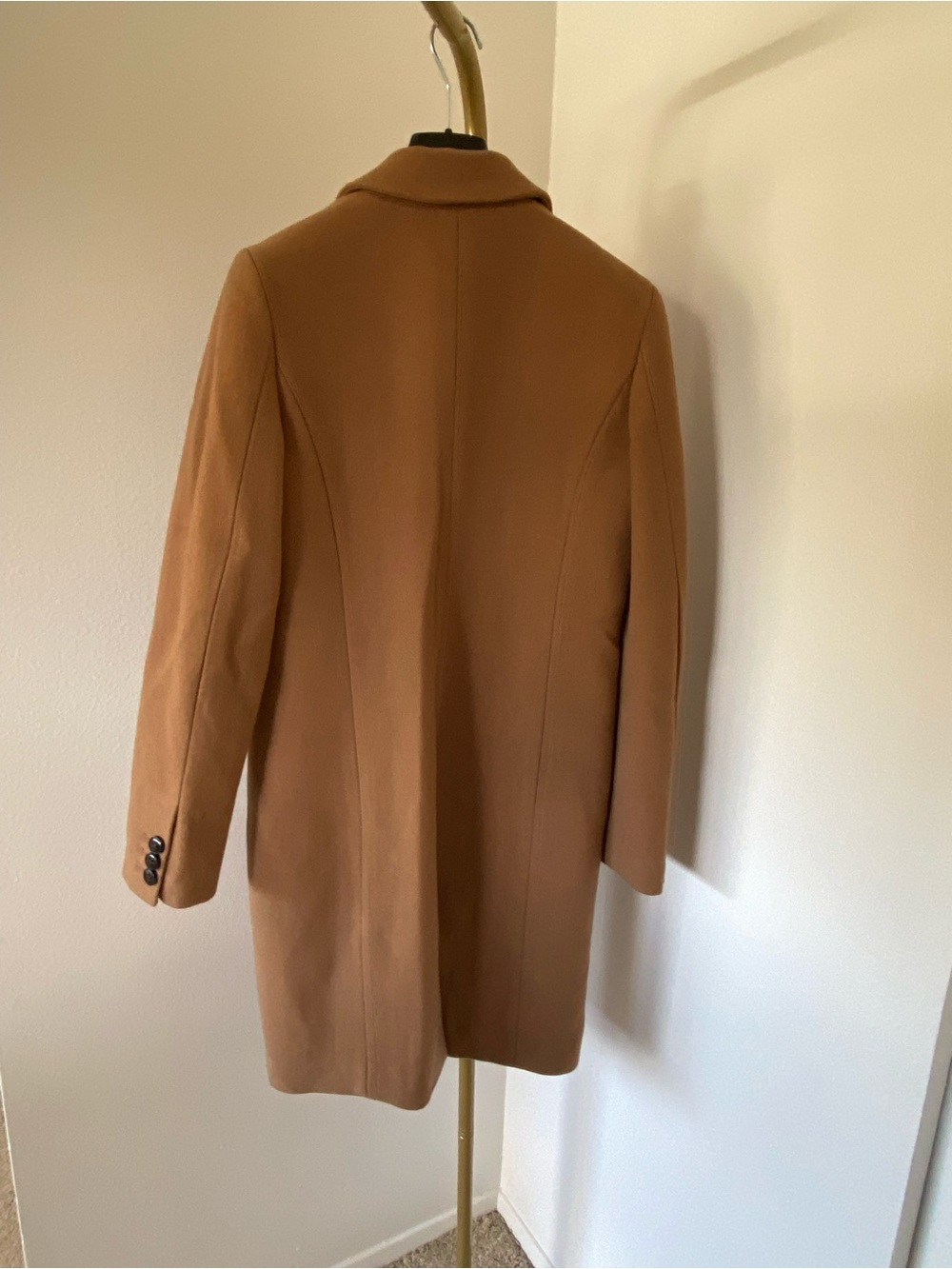 Stefanel Camel Wool Blend Long Coat – Classic Tailored Style - Picture 3 of 10